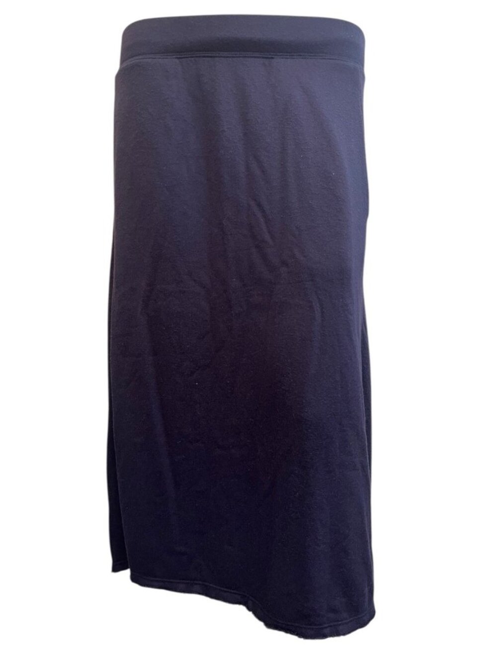 BLEUSALT Ladies Small Navy Blue Maxi Skirt Pull On Soft Stretch Pockets Raw Hem